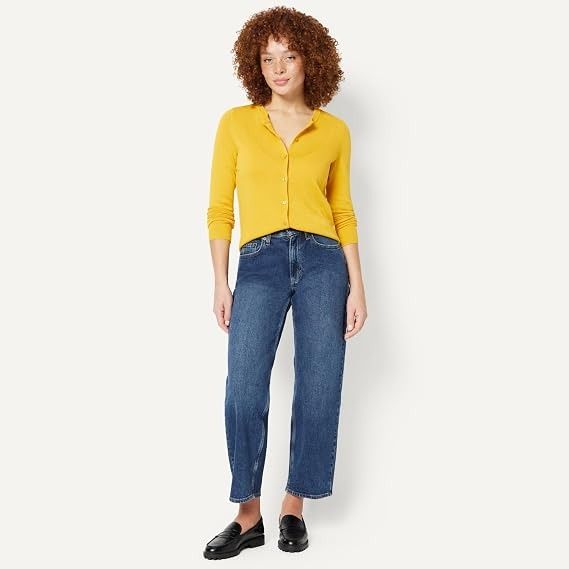 Yellow Button-Up Cardigan Sweater image 4